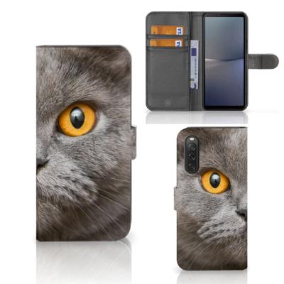 Telefoonhoesje | Met pasjeshouder | Sony Xperia 10 V Britse Korthaar Telefoonhoesje | Met pasjeshouder | Sony Xperia 10 V Britse Korthaar