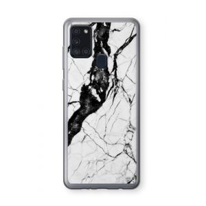 Witte marmer 2: Samsung Galaxy A21s Transparant Hoesje