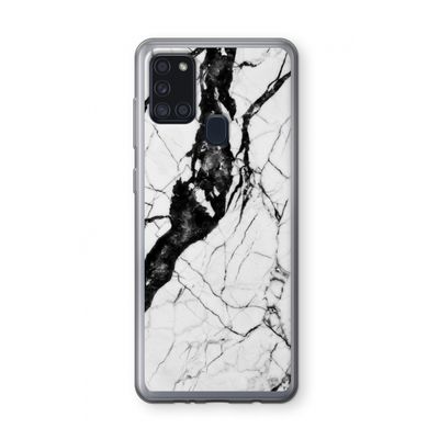 Witte marmer 2: Samsung Galaxy A21s Transparant Hoesje