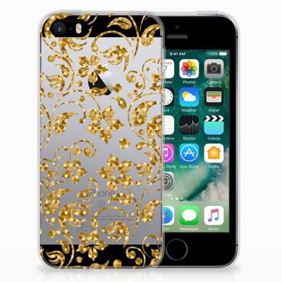 Apple iPhone SE | 5S | TPU Case | Gouden Bloemen Apple iPhone SE | 5S | TPU Case | Gouden Bloemen