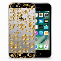 Apple iPhone SE | 5S | TPU Case | Gouden Bloemen
