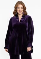 Yoek Tuniek wide bottom VELOURS | Paars | Maat 46/48 Yoek Tuniek wide bottom VELOURS | Paars | Maat 46/48