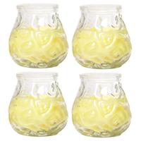 Citronella Lowboy Tafelkaars - 4x - 7 cm - 17 branduren - citrusgeur - citronella sfeerkaarsen