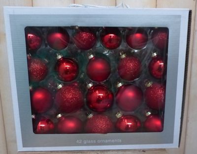 Kerstballen glas rood - Warentuin mix