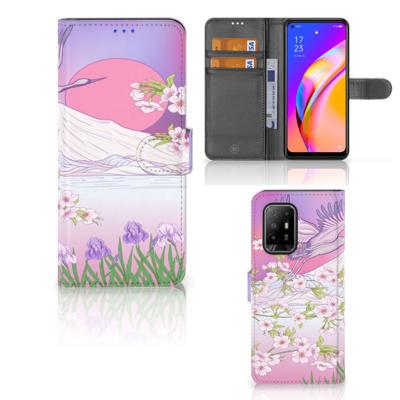 OPPO Reno5 Z | A94 5G | Telefoonhoesje | Met pasjeshouder | Bird Flying
