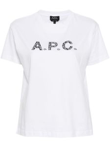 A.P.C. t-shirt à logo imprimé - Blanc