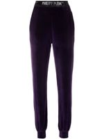 Philipp Plein pantalon de jogging en velours à logo - Violet - thumbnail