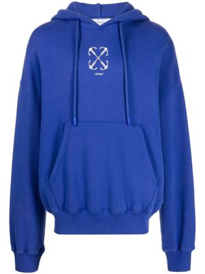 Off-White hoodie en coton à perles - Bleu