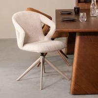LABEL51 Eetkamerstoel Zurich - Naturel - Boucle - Taupe Frame