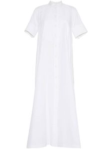 Adam Lippes robe-chemise longue à col officier - Blanc