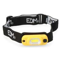 Ledlamp voor op het hoofd EDM 36386 Cob Geel Zwart 1 W 100 Lm