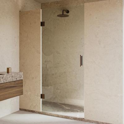 Douchedeur SaniClear Antique | 80x200 cm | Profielloze | Draaideur | Helder glas | Verouderd messing beslag