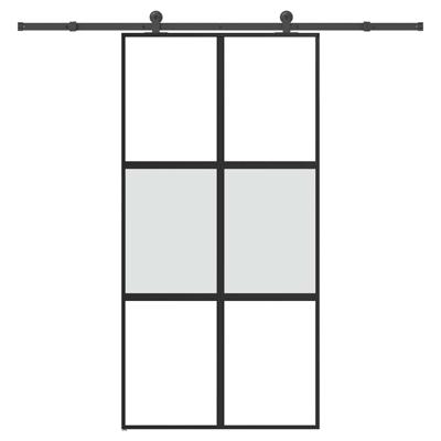 Schuifdeur met beslag 102,5x205 cm gehard glas en aluminium