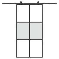 Schuifdeur met beslag 102,5x205 cm gehard glas en aluminium