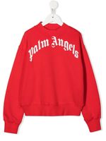 Palm Angels Kids sweat en coton à logo imprimé - Rouge