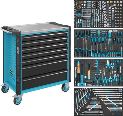 HAZET Gereedschapwagen - Assistent 179NXL - assortiment 179NXL-7/382 - 382-delig - Laden, ondiep: 5× 81 x 696 x 398 mm - Laden, diep: 2× 166 x 696 x