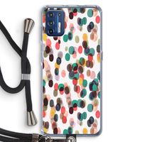 Tropical Dots: Motorola Moto G9 Plus Transparant Hoesje met koord Tropical Dots: Motorola Moto G9 Plus Transparant Hoesje met koord