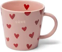 Vondels theekop keramiek love hearts 10x11cm pink
