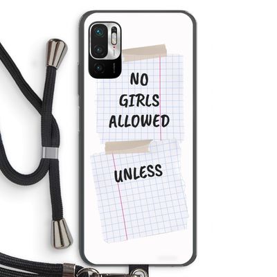 No Girls Allowed Unless: Xiaomi Redmi Note 10 5G Transparant Hoesje met koord