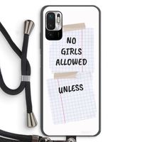 No Girls Allowed Unless: Xiaomi Redmi Note 10 5G Transparant Hoesje met koord