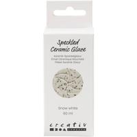 Creativ Company Gespikkeld keramiekglazuur, 999-1060 °c, dekkend, snow white, 60 ml/ 1 fles