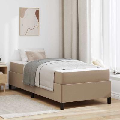 Bedframe met matras met matras Cappuccino 90 x 200 cm Kunstleer