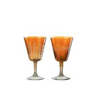 J-Line Voet Verticaal Hal glas - drinkglas - oranje - 2x - thumbnail