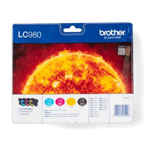 Brother Inktcartridge LC-980 Origineel Combipack Zwart, Cyaan, Magenta, Geel LC980VALBP