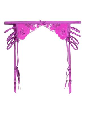 Fleur Du Mal porte-jarretelles à logo brodé - Violet