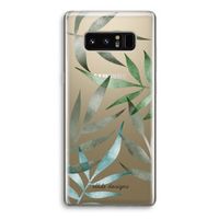 Tropical watercolor leaves: Samsung Galaxy Note 8 Transparant Hoesje