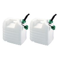 2x stuks kunststof jerrycans voor brandstof met schenktuit 20 liter L35 x B23 x H37 cm