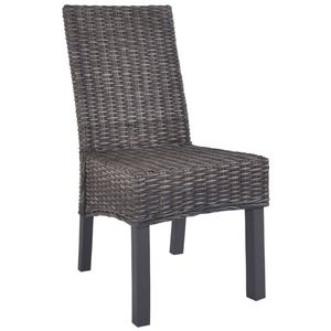 The Living Store Kubu Rattan Eetkamerstoelen - 46 x 61 x 93 cm - Bruin met greywash - Set van 4