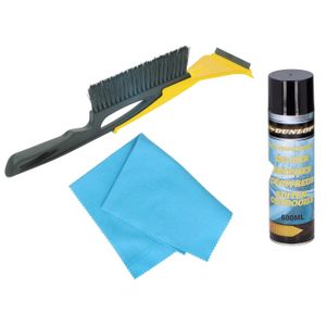 Autoramen 2-in-1 IJskrabber/raamtrekker/borstel 40 cm met anti-condens doek en ruitenontdooier spray