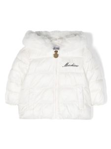 Moschino Kids doudoune à logo brodé - Blanc