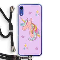 Roze eenhoorn: Honor Play 8A Transparant Hoesje met koord