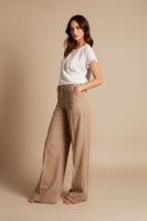 Helena Hart 7666 - Top Rose Transfer T-shirt Korte Mouw Stone