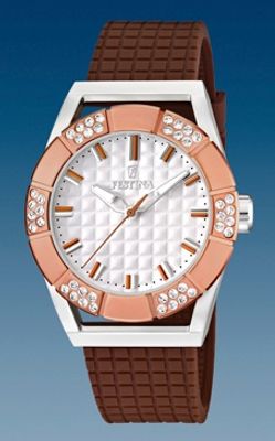 Festina horlogeband F16563-2 Rubber Bruin