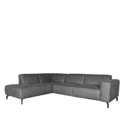 LABEL51 Hoekbank Trento - Antraciet - Microfiber - Ottomane + 2,5-Zits LABEL51 Hoekbank Trento - Antraciet - Microfiber - Ottomane + 2,5-Zits