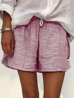 Stripes Women Summer Shorts Shorts - thumbnail
