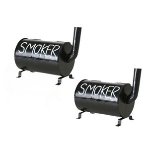 2x stuks zwarte terras asbakken Smoker 20 cm