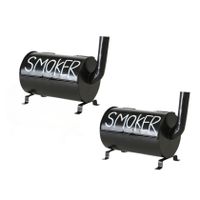 2x stuks zwarte terras asbakken Smoker 20 cm