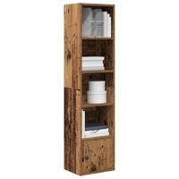 Boekenkast 31x24x127 cm bewerkt hout oud houtkleurig