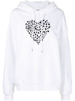 MOSCHINO JEANS hoodie en coton à imprimé cœur - Blanc