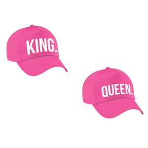 King en Queen fun kado pet roze voor volwassenen