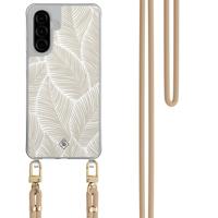 Samsung Galaxy A26 hoesje met beige koord - Palm leaves beige