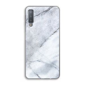 Witte marmer: Samsung Galaxy A7 (2018) Transparant Hoesje