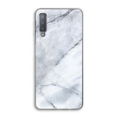 Witte marmer: Samsung Galaxy A7 (2018) Transparant Hoesje