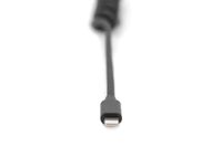 Digitus USB-kabel USB 2.0 Apple Lightning stekker, USB-C stekker 1.00 m Zwart Flexibel, Afgeschermd, Met USB AK-600434-006-S - thumbnail