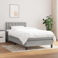Boxspring met matras stof lichtgrijs 90x190 cm