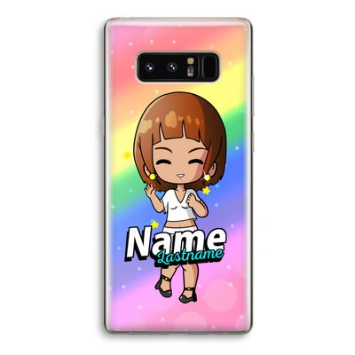 Chibi Maker vrouw: Samsung Galaxy Note 8 Transparant Hoesje